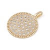 Brass Micro Pave Clear Cubic Zirconia Pendants KK-Z075-12G-2