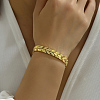 Fashionable Leaf Design Real 18K Gold Plated Bracelets for Women VI3395-1