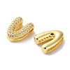 Rack Plating Brass Micro Pave Cubic Zirconia Slide Charms KK-C084-34G-V-2