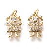 Brass Micro Pave Cubic Zirconia Charms KK-M209-09G-1