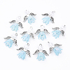 10Pcs Acrylic & Imitation Pearl Flower Angel Pendants PALLOY-YW00055-05-1