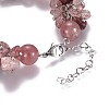 Natural Strawberry Quartz Beads Bracelets BJEW-JB04162-3