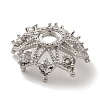 Brass Micro Pave Clear Cubic Zirconia Bead Caps KK-C072-01B-P-2