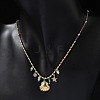 Beach 304 Stainless Steel Rhinestone & Glass Shell Shaped Pendant Necklaces for Women NJEW-Z061-08G-3