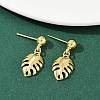 Heart & Leaf & Candy Brass Dangle Stud Earrings EJEW-Z115-03G-2