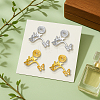 4Pcs 2 Colors Brass Micro Pave Clear Cubic Zirconia Cuff Earrings EJEW-HY0001-26-3