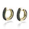 Brass Micro Pave Cubic Zirconia Huggie Hoop Earrings KK-R137-015A-NF-4