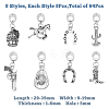 SUPERFINDINGS 64Pcs 8 Style Cowboy Theme Tibetan Style Alloy European Dangle Charms FIND-FH0006-43-2