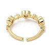 Rack Plating Brass Micro Pave Cubic Zirconia Cuff Finger Rings for Women RJEW-C114-21B-G-3