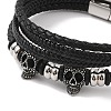 Braided Microfiber Leather Multi-strand Bracelets BJEW-B096-08F-2