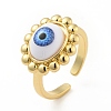 Acrylic Sun with Evil Eye Open Cuff Ring RJEW-B042-07G-02-1