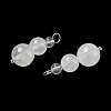 Natural Quartz Crystal Round Beaded Pendants PALLOY-JF02867-08-2
