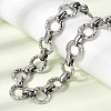 13MM 304 Stainless Steel Textured Round Ring Link Chain Necklaces NJEW-P349-01A-P-1