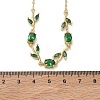 Brass Pave Cubic Zirconia Rose Flower Link Cable Chain Necklaces for Women NJEW-C121-05B-08G-5
