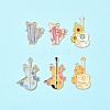 12Pcs 6 Styles Alloy Enamel Pendants ENAM-FS0002-58-8