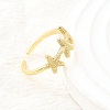 Brass Cuff Rings for Women RJEW-F184-08C-G-4