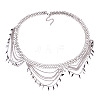 Alloy Curb Chain Leaf Charm Tassel Multi-Layered Waist Belly Chains FS-WGB4872-02-1