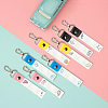 PU Leather & Cotton Name Marker Keychain AJEW-WH0514-034-4