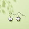 Plastic Pearl Butterfly Dangle Earrings EJEW-JE05028-4