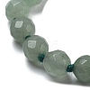 8mm Faceted Round Natural Green Aventurine Beaded Necklaces NJEW-F327-01A-02-2