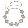 Alloy with Dyed Synthetic Turquoise Cross Link Chain Waist Chains for Women FS-WG34991-01-2