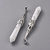 Natural Howlite Big Pointed Pendants G-G797-05P-11-2