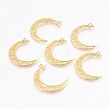 Tibetan Style Alloy Hollow Moon  2-Loop Link Pendants TIBEP-5312-G-LF-2