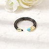 Brass Enamel Cuff Open Rings KK-CBA0E55-10G-2