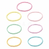 7Pcs 7 Color Candy Color Round Acrylic Beaded Stretch Anklets Set AJEW-AN00488-1