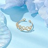 Heart Copper Wire Wrapped Open Cuff Ring for Women RJEW-TA00128-2