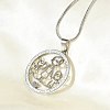 201 Stainless Steel Crystal Rhinestone Ring with Family Pendant Necklaces for Mother's Day Gift NJEW-P327-04P-A-2