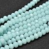 Faceted Rondelle Glass Beads Strands X-GLAA-I033-6mm-09-1