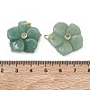 Brass & Natural Green Aventurine & Cubic Zirconia Pendants GG-CBAD360-18G-02-3