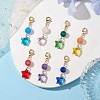 7Pcs 7 Colors Star Glass Pendant Decooration HJEW-JM01966-2