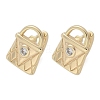 Brass & Glass Hoop Earrings EJEW-Q014-12G-2
