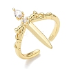 Brass Micro Pave Cubic Zirconia Cuff Open Rings CU-CBAEC29-05G-4