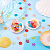 70Pcs 7 Styles Spray Painted Natural Capiz Shell Connector Charms SSHEL-TA0001-21-5
