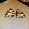 Alloy Enamel Stud Earrings EJEW-V010-01G-02-1