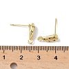 Brass Micro Pave Cubic Zirconia Stud Earring Findings KK-U075-01A-01G-3