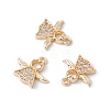 Rack Plating Brass Micro Pave Clear Cubic Zirconia Charms KK-G433-14G-3