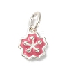 925 Sterling Silver Indian Red Enamel Charms STER-C014-01C-S-1