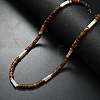 Bohemian Summer Cuboid Synthetic Shoushan Stone & Coconut Heishi Beaded Necklaces TY7189-5-1