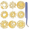 Nickel Metal Waterproof Self-Adhesive Picture Stickers DIY-WH20016-008-1