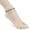 Synthetic Hematite Beaded Stretch Anklet for Women AJEW-AN00496-3