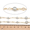 Rack Plating Brass & Round ABS Imitation Pearl & Glass Beaded Link Chains KK-CBA3816-01B-2
