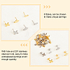 60Pcs 6 Style 304 Stainless Steel Stud Earring Findings STAS-DC0010-19-4
