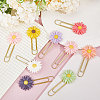 40Pcs 10 Colors Resin Flower Paper Clips AJEW-AB00177-4