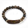 Natural Ocean Jasper Beads Stretch Bracelets BJEW-T022-04C-2