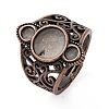 Brass Open Cuff Ring Components KK-U074-14R-1
