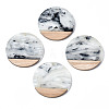 Transparent Resin & Walnut Wood Pendants X-RESI-T035-25-A01-1